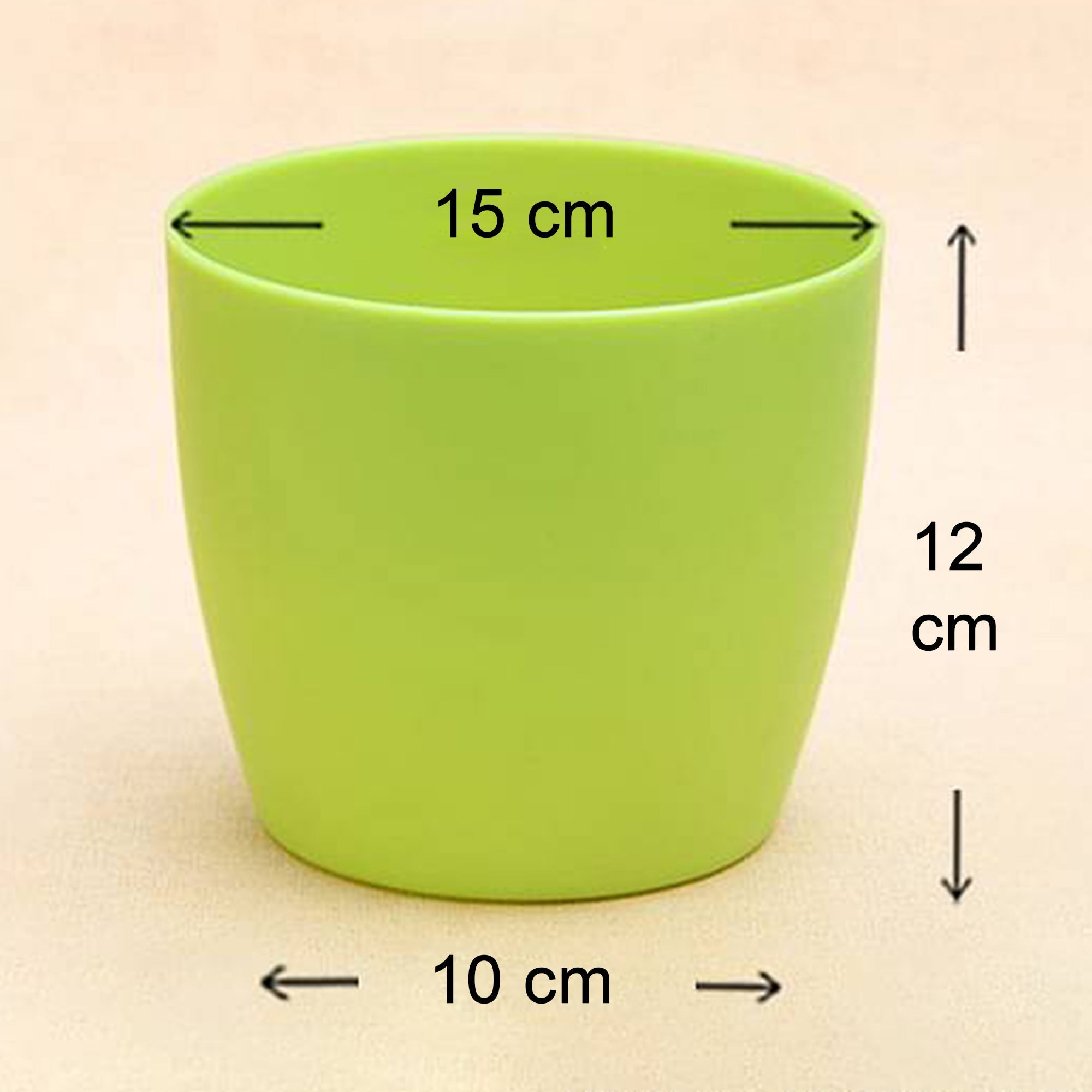 Green round plastic flower pots Green round plastic flower pots